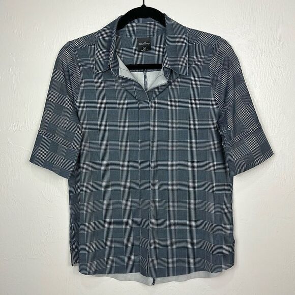 Belyn Key Plaid Short Sleeve Pull On Golf Top Size S - Picture 1 of 9